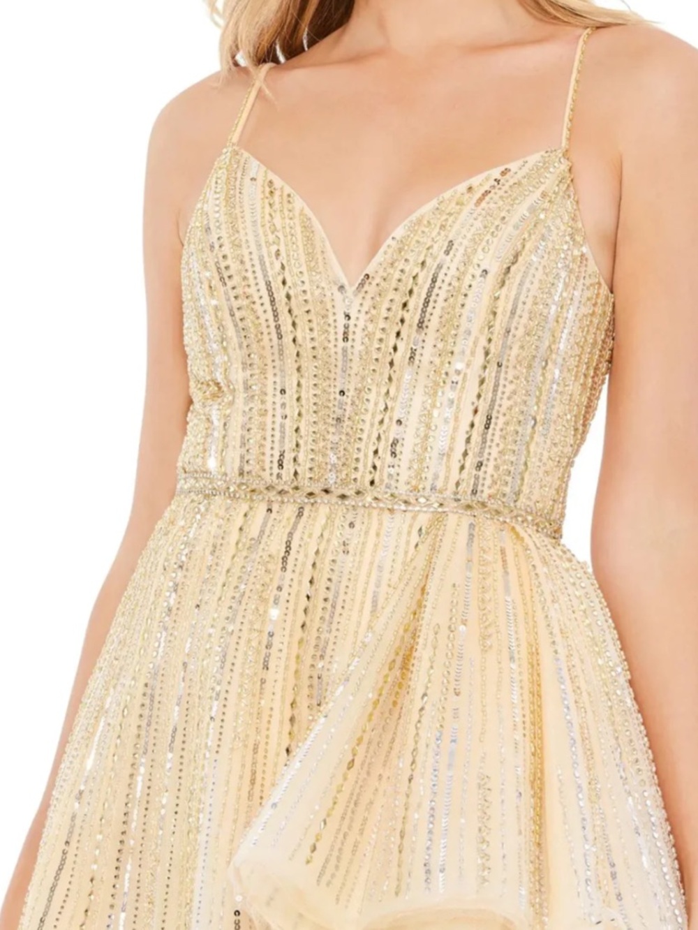 Mac Duggal Size 4 Gown Beaded Formal Slit Dress NWT - Picture 7 of 10